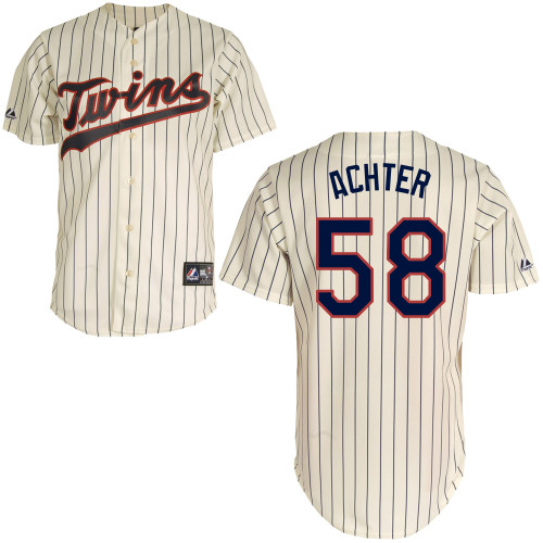 A-J Achter #58 mlb Jersey-Minnesota Twins Women's Authentic Alternate 3 White Baseball Jersey